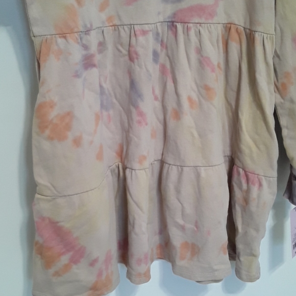 Mini Dress Swing Skirt Tiered Tie Dye Pastel - Picture 6 of 14